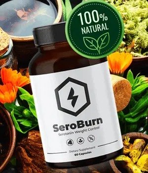 Seroburn supplement bottle and testimonial image